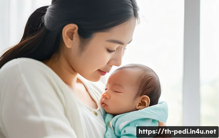 소아 기관지염 증상과 치료 병원 추천 - **Prompt 1: Observing Early Symptoms with Care**
"A tender moment of a loving Thai mother, appro...