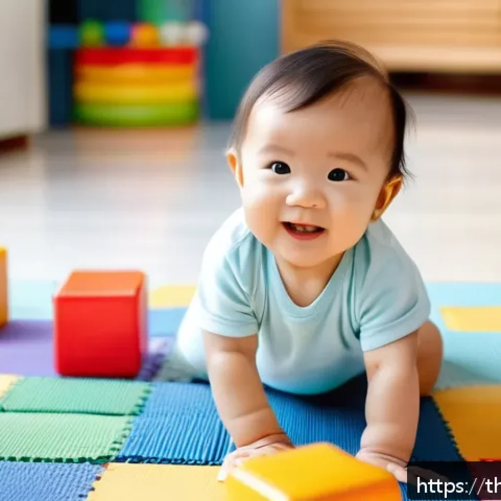 영유아 발달 검사에서 확인하는 주요 항목 - A joyful toddler, about 1 to 2 years old, wearing a colorful diaper, confidently walking on a safe i...