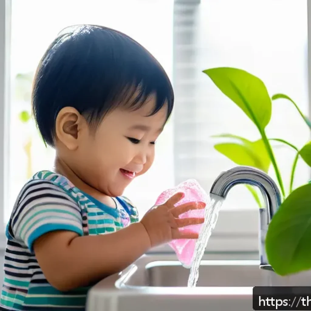 영유아 전염병 종류와 예방 팁 - A cozy family home scene in a bright, clean living room where a young Thai toddler wearing a colorfu...